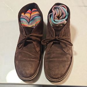 Clarks classic bushacre chukka brown suede boots